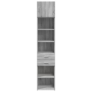 vidaXL Slim Storage Cabinet Grey Sonoma 45x42.5x225 cm Engineered Wood