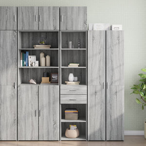 vidaXL Slim Storage Cabinet Grey Sonoma 45x42.5x225 cm Engineered Wood