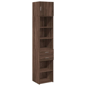 vidaXL Slim Storage Cabinet Brown Oak 45x42.5x225 cm Engineered Wood