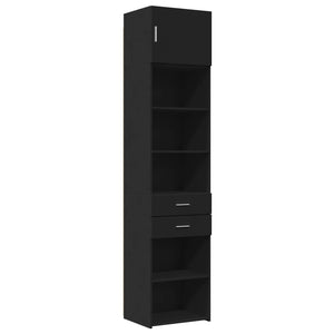 vidaXL Slim Storage Cabinet Black 50x42.5x225 cm Engineered Wood