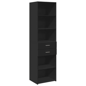 vidaXL Slim Storage Cabinet Black 50x42.5x225 cm Engineered Wood