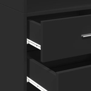 vidaXL Slim Storage Cabinet Black 50x42.5x225 cm Engineered Wood