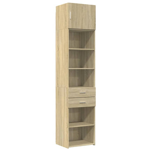 vidaXL Slim Storage Cabinet Sonoma Oak 50x42.5x225 cm Engineered Wood