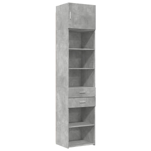 vidaXL Slim Storage Cabinet Concrete Grey 50x42.5x225 cm Engineered Wood