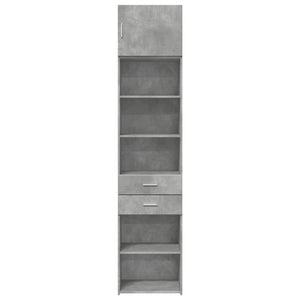 vidaXL Slim Storage Cabinet Concrete Grey 50x42.5x225 cm Engineered Wood