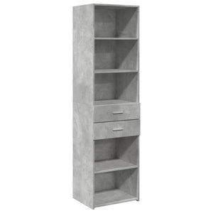 vidaXL Slim Storage Cabinet Concrete Grey 50x42.5x225 cm Engineered Wood