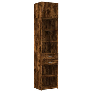 vidaXL Slim Storage Cabinet Smoked Oak 50x42.5x225 cm Engineered Wood