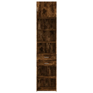 vidaXL Slim Storage Cabinet Smoked Oak 50x42.5x225 cm Engineered Wood