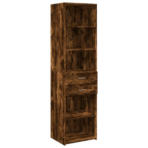 vidaXL Slim Storage Cabinet Smoked Oak 50x42.5x225 cm Engineered Wood