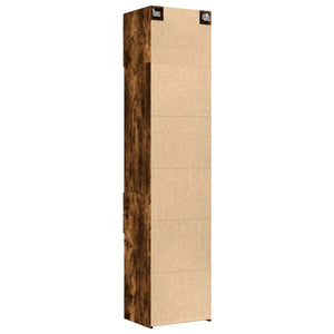 vidaXL Slim Storage Cabinet Smoked Oak 50x42.5x225 cm Engineered Wood