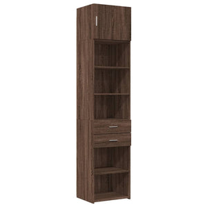 vidaXL Slim Storage Cabinet Brown Oak 50x42.5x225 cm Engineered Wood