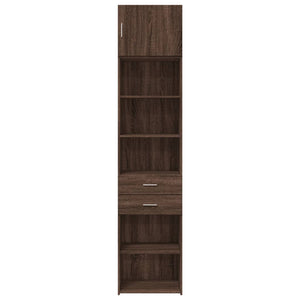 vidaXL Slim Storage Cabinet Brown Oak 50x42.5x225 cm Engineered Wood