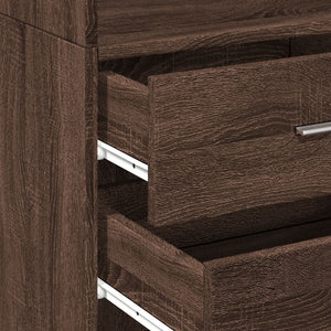 vidaXL Slim Storage Cabinet Brown Oak 50x42.5x225 cm Engineered Wood