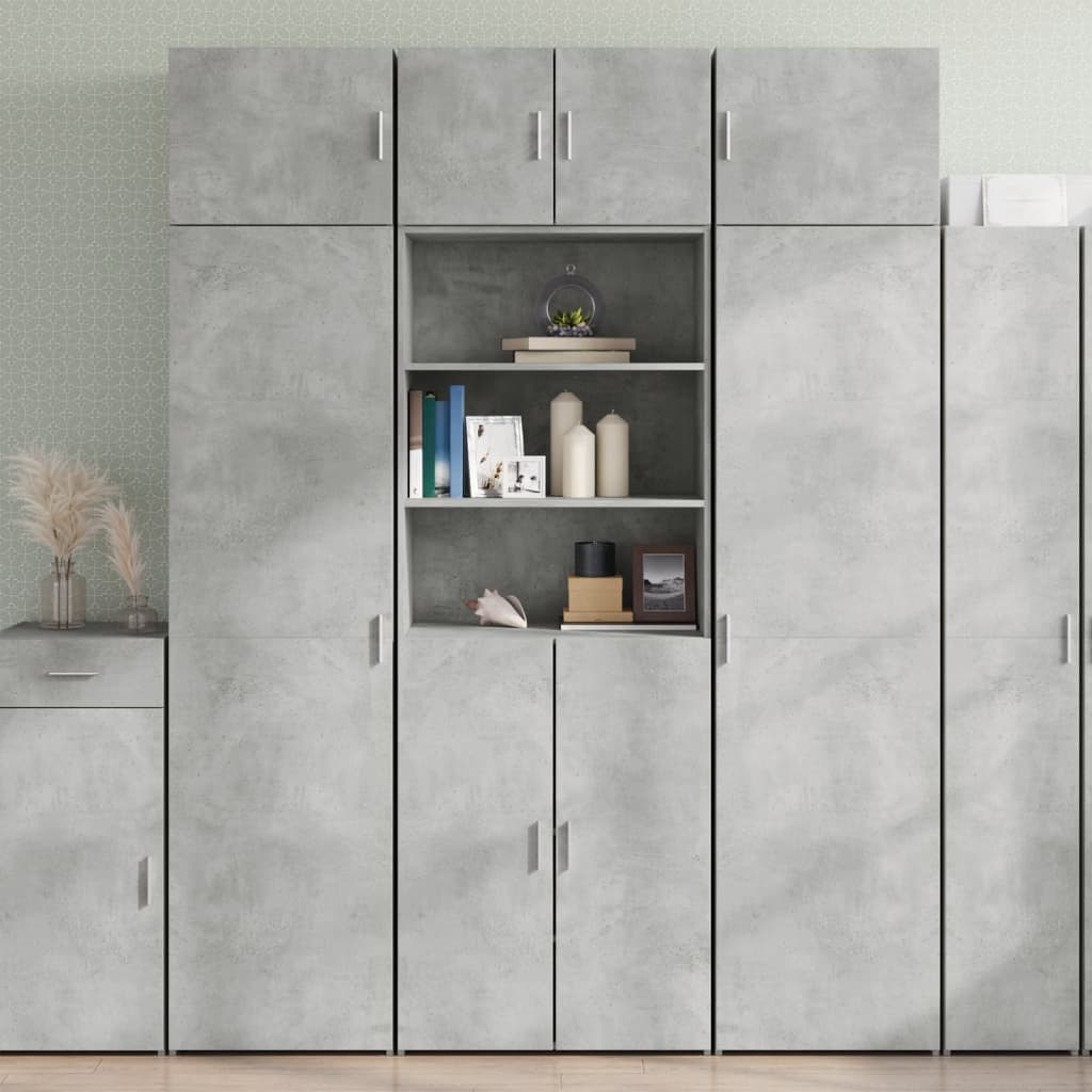 vidaXL Storage Cabinet Concrete Grey 70x42.5x225 cm Engineered Wood