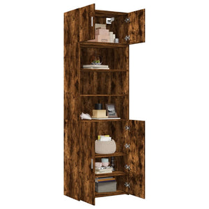 vidaXL Storage Cabinet Smoked Oak 70x42.5x225 cm Engineered Wood