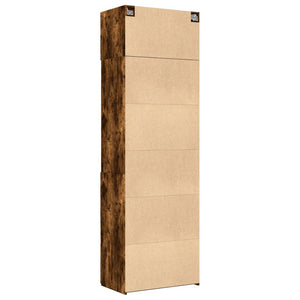 vidaXL Storage Cabinet Smoked Oak 70x42.5x225 cm Engineered Wood