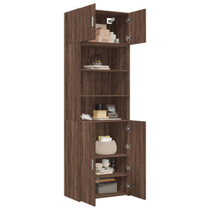 vidaXL Storage Cabinet Brown Oak 70x42.5x225 cm Engineered Wood