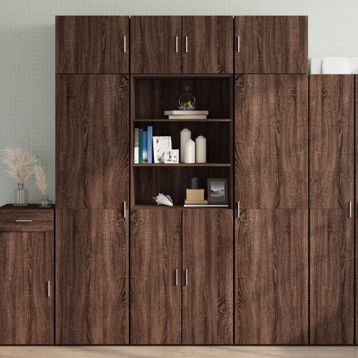 vidaXL Storage Cabinet Brown Oak 70x42.5x225 cm Engineered Wood