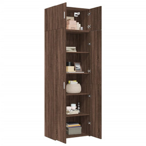 vidaXL Storage Cabinet Brown Oak 70x42.5x225 cm Engineered Wood