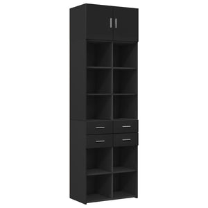 vidaXL Storage Cabinet Black 70x42.5x225 cm Engineered Wood