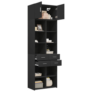 vidaXL Storage Cabinet Black 70x42.5x225 cm Engineered Wood