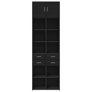 vidaXL Storage Cabinet Black 70x42.5x225 cm Engineered Wood