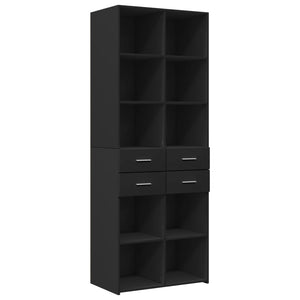 vidaXL Storage Cabinet Black 70x42.5x225 cm Engineered Wood