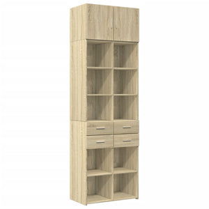 vidaXL Storage Cabinet Sonoma Oak 70x42.5x225 cm Engineered Wood