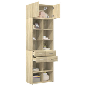 vidaXL Storage Cabinet Sonoma Oak 70x42.5x225 cm Engineered Wood