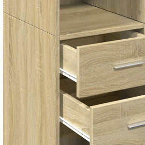 vidaXL Storage Cabinet Sonoma Oak 70x42.5x225 cm Engineered Wood