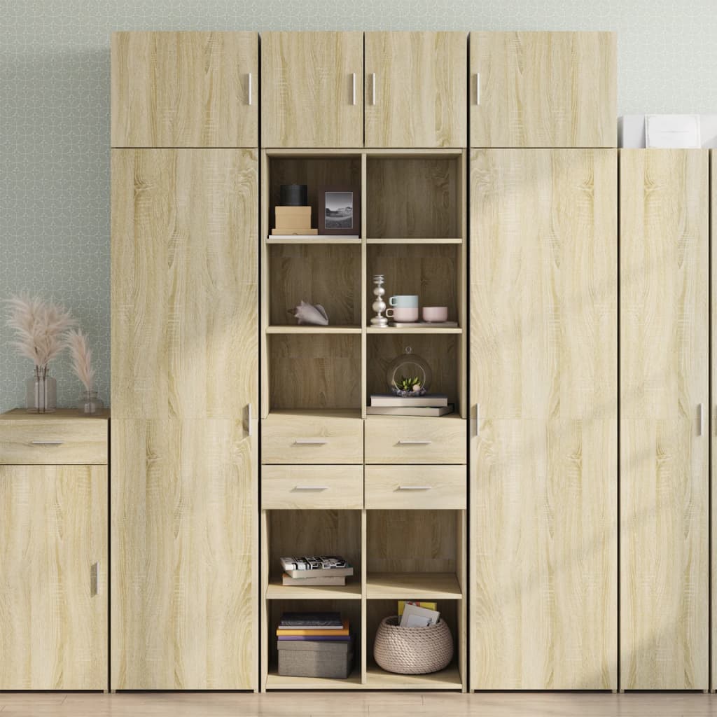 vidaXL Storage Cabinet Sonoma Oak 70x42.5x225 cm Engineered Wood