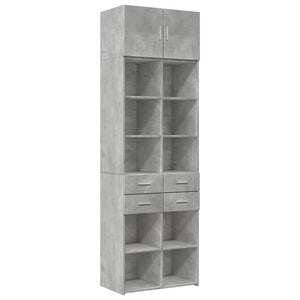 vidaXL Storage Cabinet Concrete Grey 70x42.5x225 cm Engineered Wood