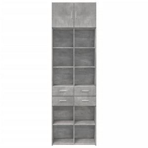 vidaXL Storage Cabinet Concrete Grey 70x42.5x225 cm Engineered Wood