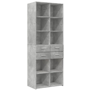 vidaXL Storage Cabinet Concrete Grey 70x42.5x225 cm Engineered Wood