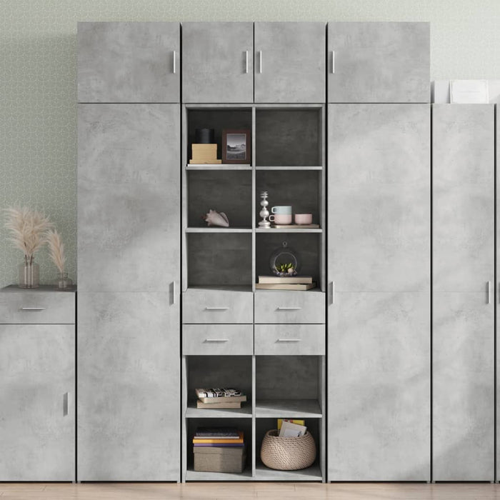 vidaXL Storage Cabinet Concrete Grey 70x42.5x225 cm Engineered Wood