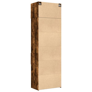 vidaXL Storage Cabinet Smoked Oak 70x42.5x225 cm Engineered Wood