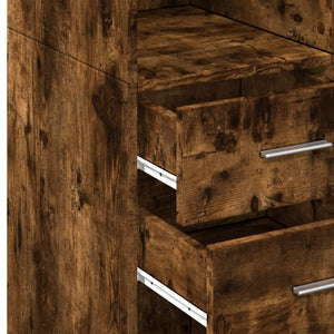 vidaXL Storage Cabinet Smoked Oak 70x42.5x225 cm Engineered Wood