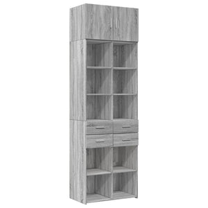 vidaXL Storage Cabinet Grey Sonoma 70x42.5x225 cm Engineered Wood