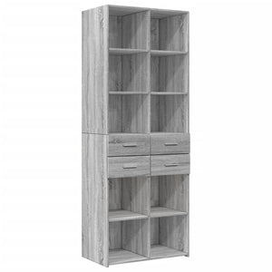 vidaXL Storage Cabinet Grey Sonoma 70x42.5x225 cm Engineered Wood