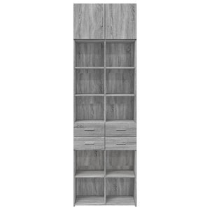 vidaXL Storage Cabinet Grey Sonoma 70x42.5x225 cm Engineered Wood