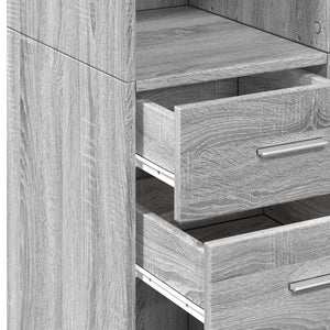 vidaXL Storage Cabinet Grey Sonoma 70x42.5x225 cm Engineered Wood