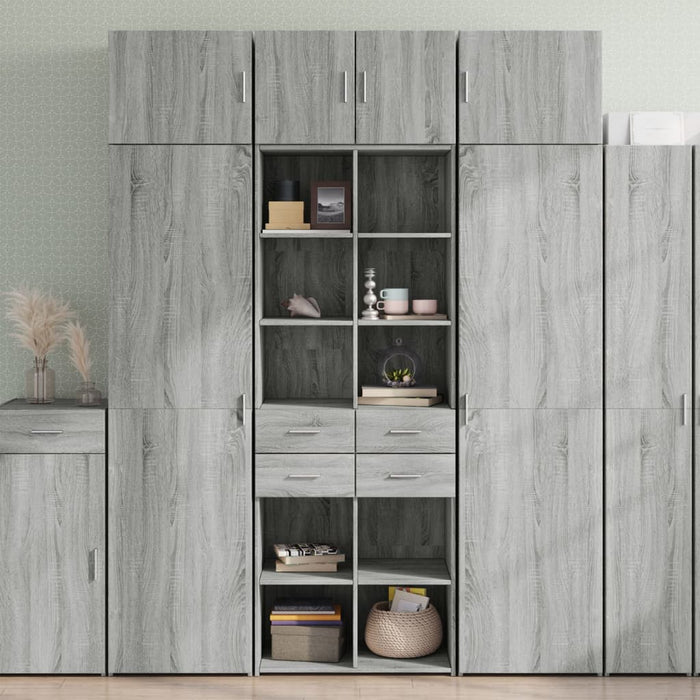 vidaXL Storage Cabinet Grey Sonoma 70x42.5x225 cm Engineered Wood