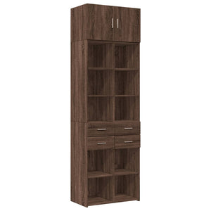 vidaXL Storage Cabinet Brown Oak 70x42.5x225 cm Engineered Wood