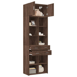 vidaXL Storage Cabinet Brown Oak 70x42.5x225 cm Engineered Wood