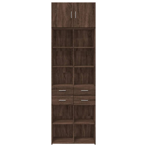 vidaXL Storage Cabinet Brown Oak 70x42.5x225 cm Engineered Wood