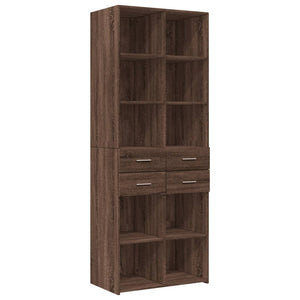 vidaXL Storage Cabinet Brown Oak 70x42.5x225 cm Engineered Wood