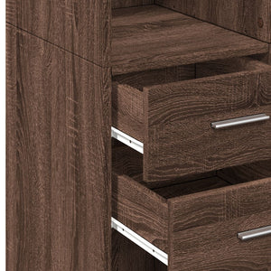 vidaXL Storage Cabinet Brown Oak 70x42.5x225 cm Engineered Wood