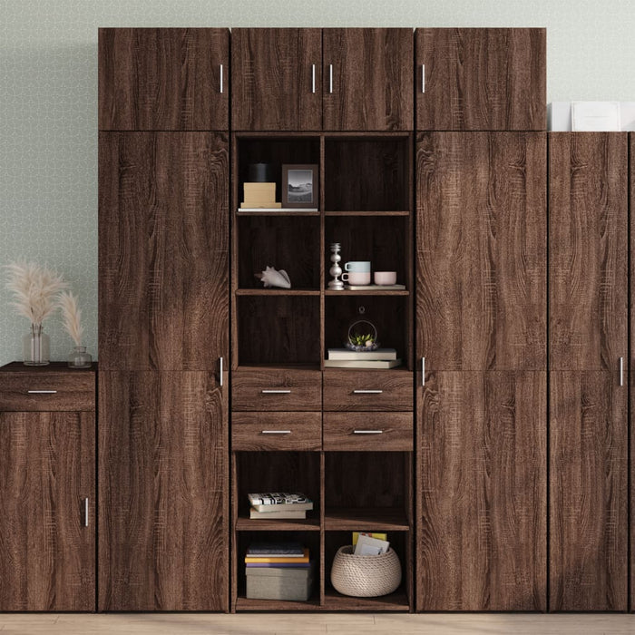 vidaXL Storage Cabinet Brown Oak 70x42.5x225 cm Engineered Wood