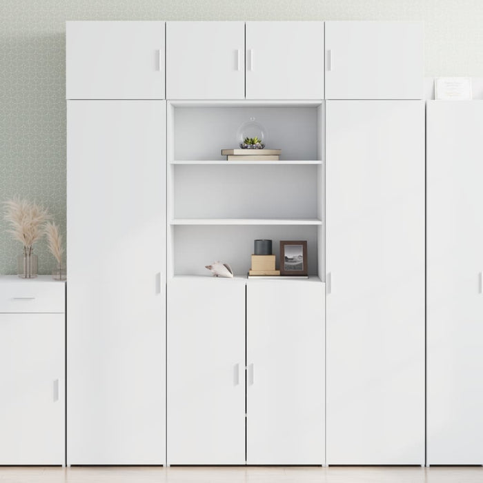 vidaXL Storage Cabinet White 80x42.5x225 cm Engineered Wood