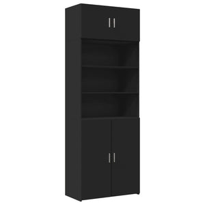 vidaXL Storage Cabinet Black 80x42.5x225 cm Engineered Wood